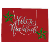 グリーングリッタークリスマススター ラージペーパーバッグ (裏面)