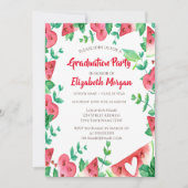 グリーングリッターグラッドキャップ、スイカ卒業 招待状 (正面)