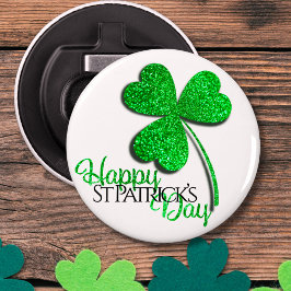 グリーングリッターシャムロックハッピーセントパトリックの日T-S 栓抜き