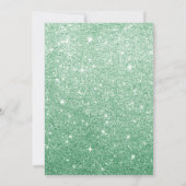 グリーングリッタースクリプトスウィート16バースデーパーティー 招待状 (裏面)