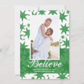 グリーングリッタースターズクリスマスフォト シーズンカード (正面)