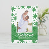 グリーングリッタースターズクリスマスフォト シーズンカード (スタンド正面)