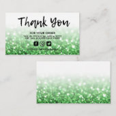 グリーングリッタートレンディーサロンありがとう 名刺 (正面/裏面)