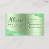 グリーングリッタードリップ金属箔まつげ 名刺 (裏面)