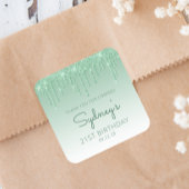 グリーングリッタードリップ21歳の誕生日ありがとう スクエアシール