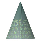 グリーングリッターナンバー16、スウィート16誕生日 パーティーハット (裏面)