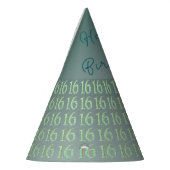 グリーングリッターナンバー16、スウィート16誕生日 パーティーハット (左)