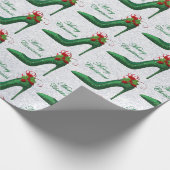 グリーングリッターヒールドラッピング紙 ラッピングペーパー (角)