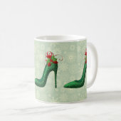 グリーングリッターヒールムグ コーヒーマグカップ (正面右)