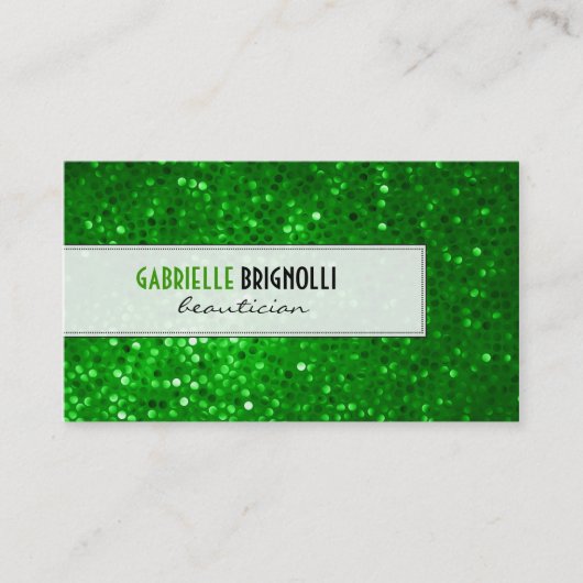 グリーングリッタービューティシアン名刺 名刺 (正面)