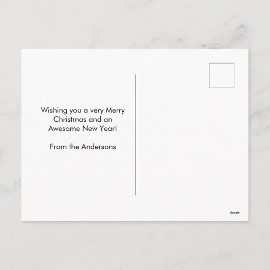 グリーングリッターフォトメリークリスマス シーズンポストカード (裏面)