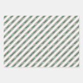 グリーングリッターブルーオーナメントボウズクリスマス ラッピングペーパーシート (正面)