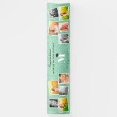 グリーングリッターモノグラム10写真卒業パーティー 横断幕 (縦)