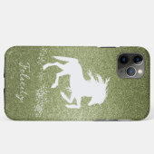 グリーングリッターユニコーンケースメイトiPhoneケース Case-Mate iPhoneケース (裏面(横))