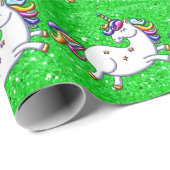 グリーングリッターユニコーン ラッピングペーパー (ロールコーナー)