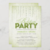 グリーングリッタールックバチェロレッテ招待状 招待状 (正面/裏面)