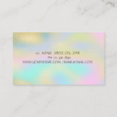 グリーングリッターロータスホログラフィックインクヨガ 名刺 (裏面)