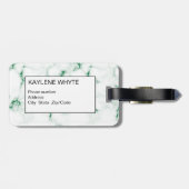 グリーングリッター大理石パーソナライズされたラゲージタグ ラゲッジタグ (裏面横)