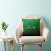 グリーングリッター滴下モノグラエレガントム クッション (椅子)