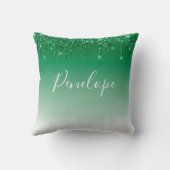 グリーングリッター滴下モノグラム クッション (裏面)