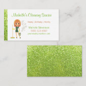 グリーングリッター漫画メイドハウスクリーニングサービス 名刺 (正面/裏面)