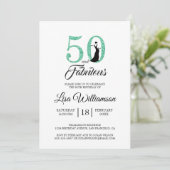 グリーングリッター50ファブラス | 第50回誕生日パーティー 招待状 (スタンド正面)