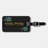 グリーングリッター&スパークルズフローラゾウ ラゲッジタグ (正面横)