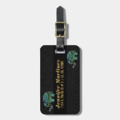 グリーングリッター&スパークルズフローラゾウ ラゲッジタグ (正面縦)