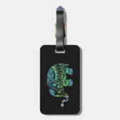 グリーングリッター&スパークルズフローラゾウ ラゲッジタグ (裏面縦)