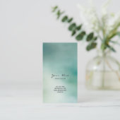 グリーングリーングリーンティール（緑がかった色）カリトロピックガグラデーションラス 名刺 (スタンド正面)