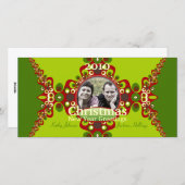 グリーングルービークリスマスホリデーフォトカードテンプレート シーズンカード (正面/裏面)