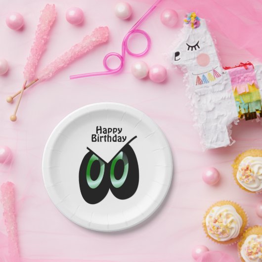 グリーングレアマンガアイズ誕生日 ペーパープレート (パーティー)