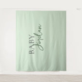 グリーングレイカスタム姓ベビーシャワー タペストリー (正面)