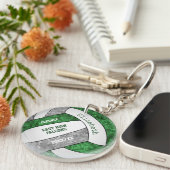 グリーングレイガーリースポーツカスタムバレーボール キーホルダー (正面右)