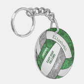 グリーングレイガーリースポーツカスタムバレーボール キーホルダー (正面左)