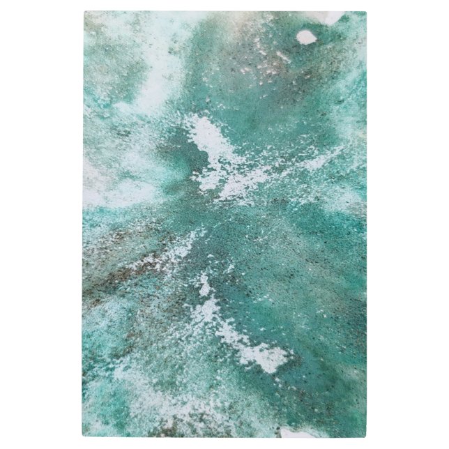 グリーングレイ黒抽象芸術水彩壁用金属AR メタルプリント (正面)