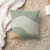 グリーングレーとサーモン抽象芸術アートデザイン クッション (ブランケット)