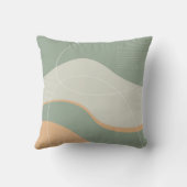 グリーングレーとサーモン抽象芸術アートデザイン クッション (裏面)