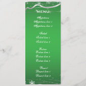 グリーングレーのスノーフレーク結婚のメニューカード メニュー (裏面)