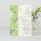 グリーングレーアイボリーつる植物鳥結婚式招待状 招待状 (スタンド正面)