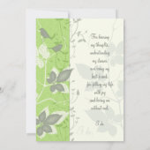 グリーングレーアイボリーつる植物鳥結婚式招待状 招待状 (裏面)