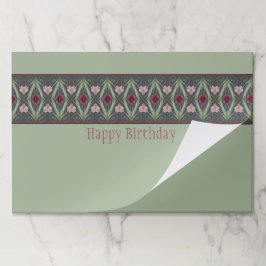 グリーングレーアンドピンク紙ランチョンマット ペーパーパッド