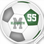 グリーングレーチームカラーズガールズボーイズサッカー シール (正面)