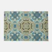 グリーングレーティール（緑がかった色）ブルーオークレーお尻ボヘミアンバリアート ドアマット (正面)