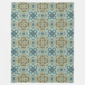 グリーングレーティール(緑がかった色)ブルーオークレーお尻ボヘミアンバリアート フリースブランケット (正面)