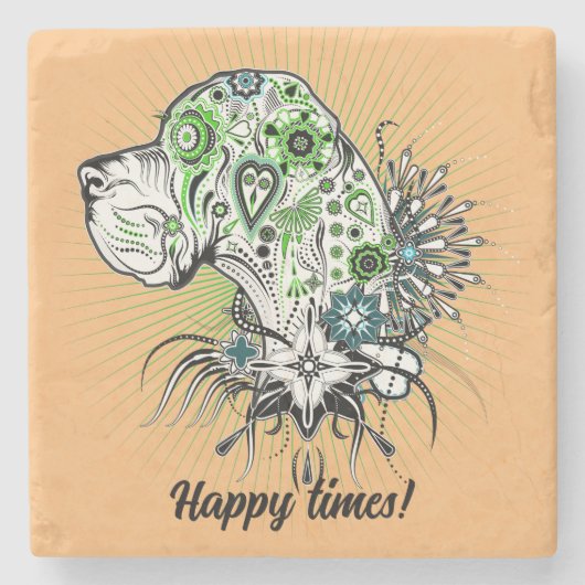 グリーングレートダーンストーンコースター ストーンコースター (正面)