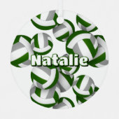 グリーングレーバレーボールアスリート名記念ボール メタルオーナメント (正面)