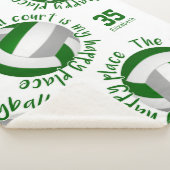 グリーングレーバレーボールコートhappy placeタイポグラフィ シェルパブランケット (3/4)