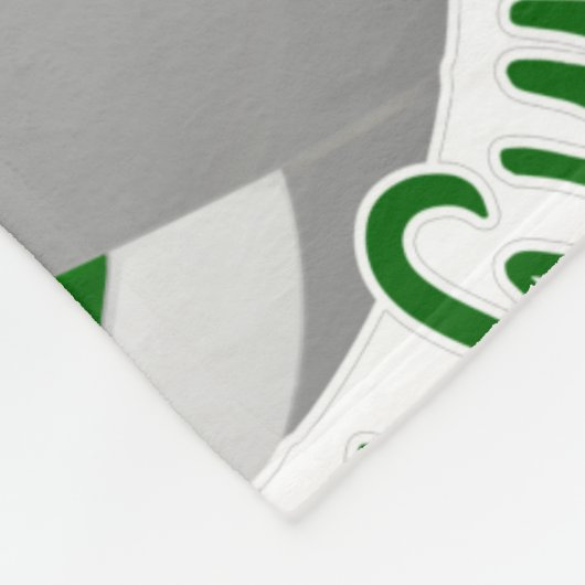 グリーングレーバレーボールコートhappy placeタイポグラフィ フリースブランケット (角)