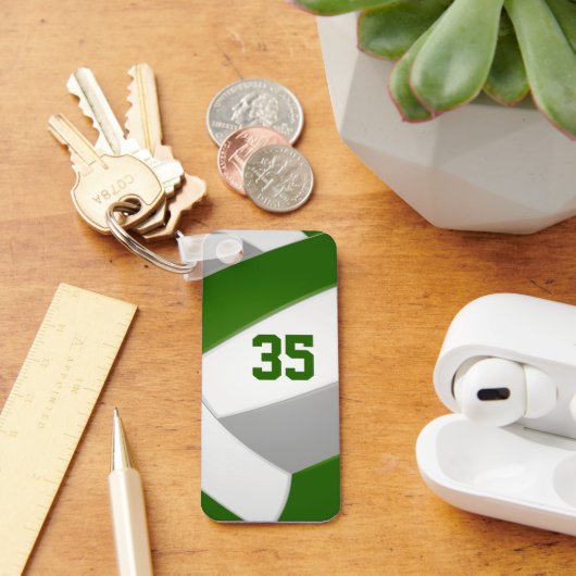 グリーングレーバレーボールチームの色アスリート名 キーホルダー (デスク)